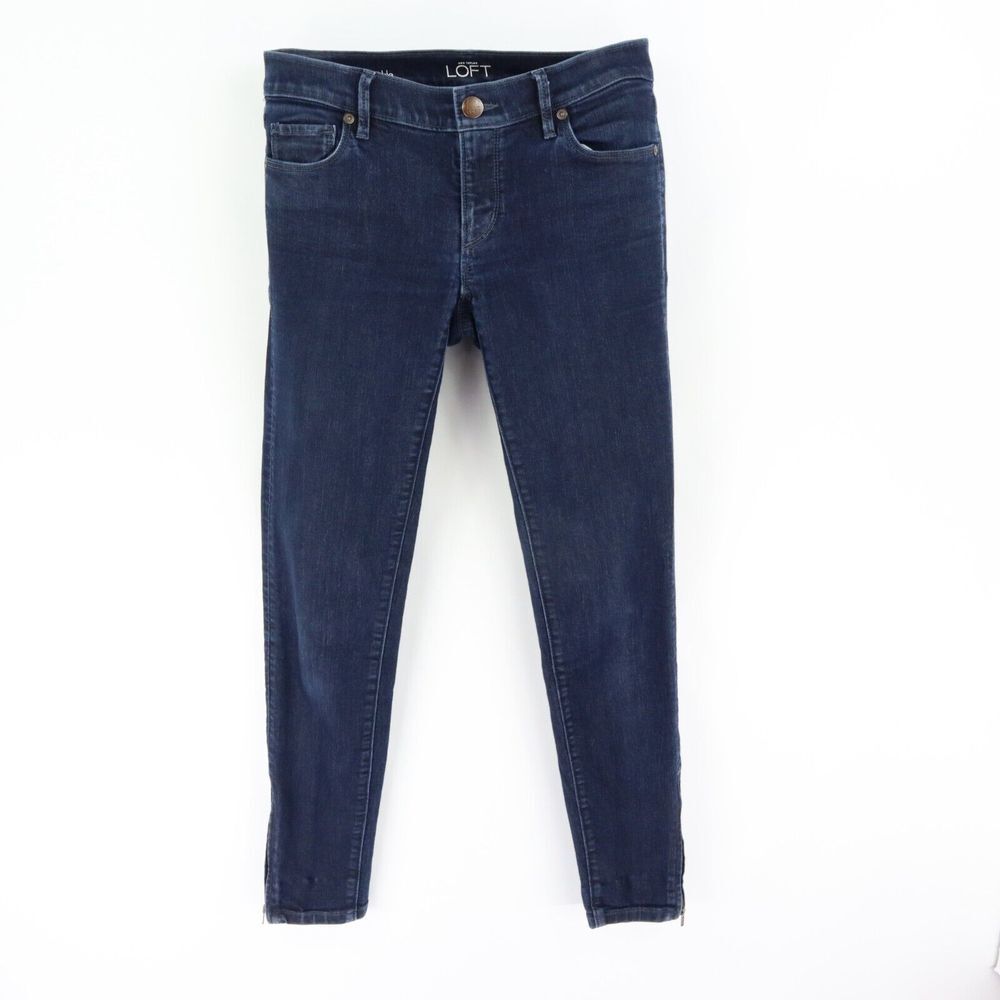 Ann Taylor LOFT Skinny Jeans Modern Fit Ankle Length Womens Sz 2 Blue Dark Wash